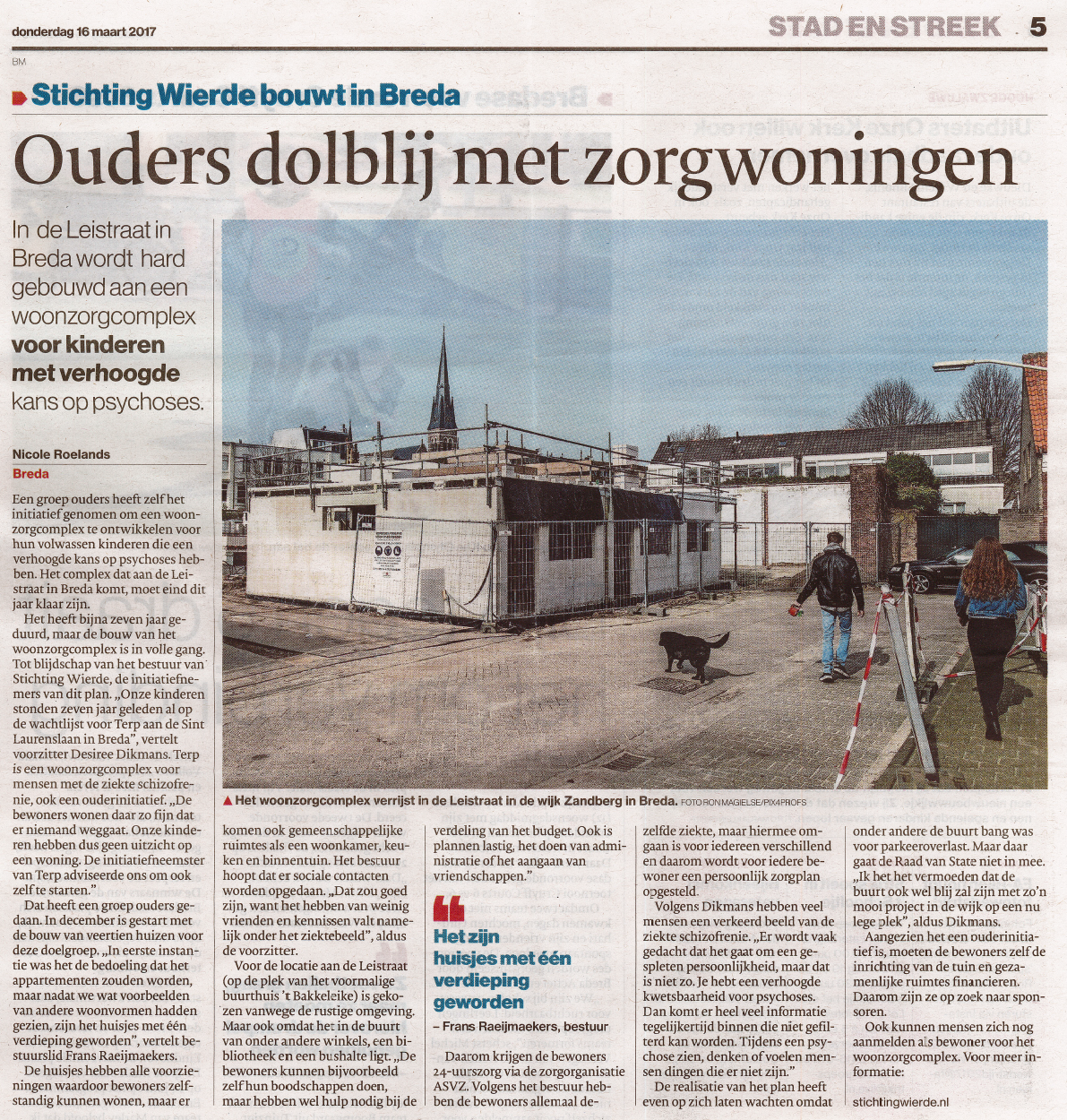 Ouders dolblij met zorgwoningen